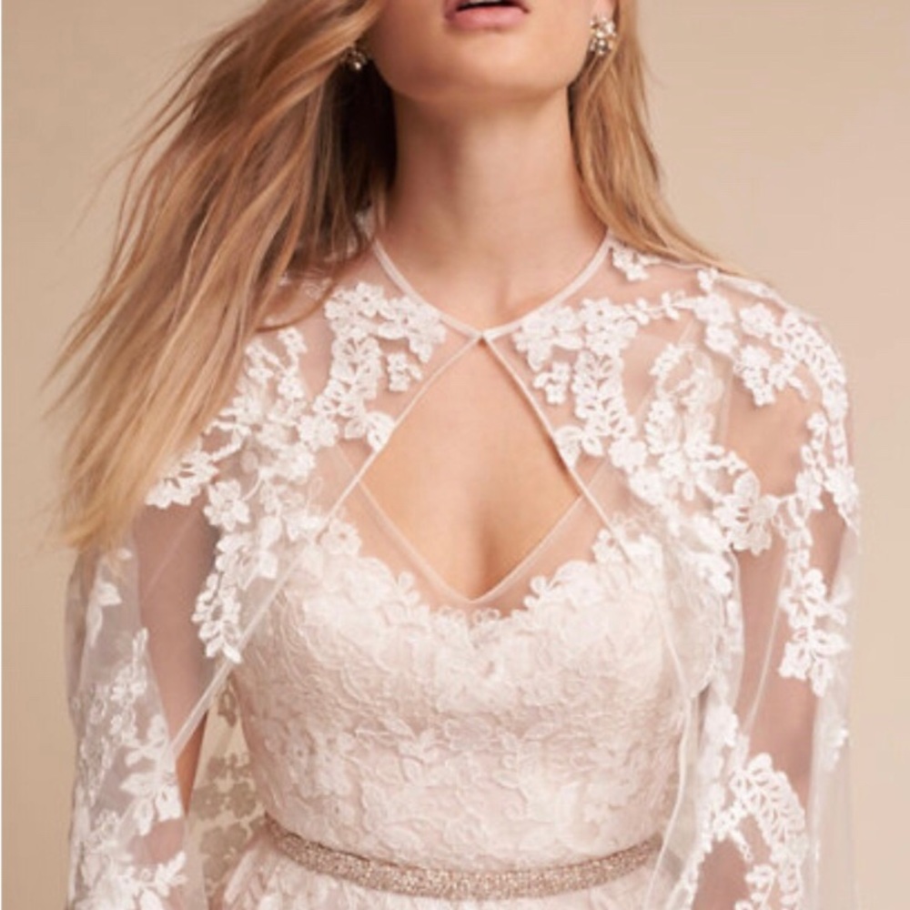BHLDN - Eddy K Anastasia Bridal Cape In Ivory